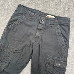 Wrangler Mens Relaxed Fit Cargo Pants Black Size 30x32 Cotton Spandex